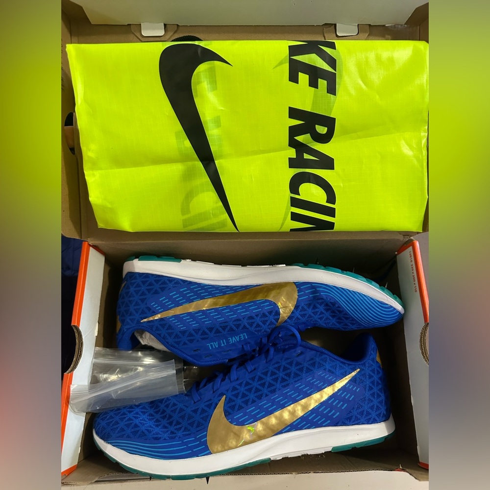 Nike Royal Blue and Gold Running Shoes - Picture 3 of 4